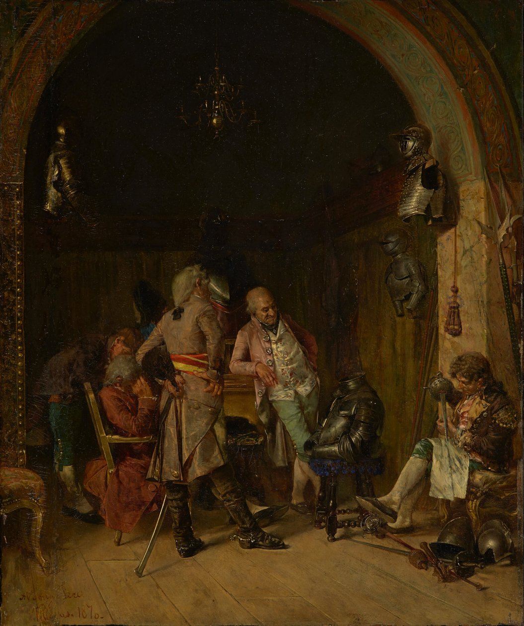 Az antik fegyverek vizsgálata, 1870. alkotó: José Villegas Cordero