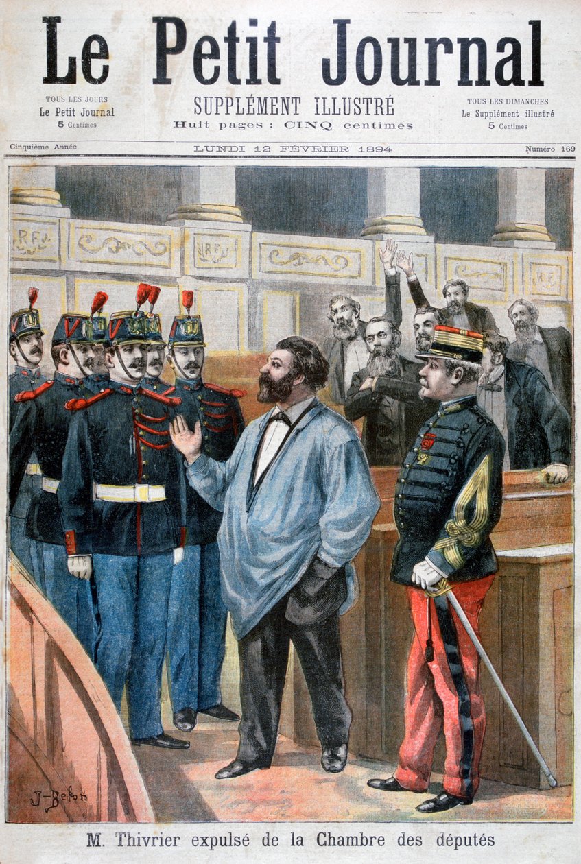 Christophe Thivrier-t kizárták a párizsi képviselőházból, 1894 alkotó: Jose Belon