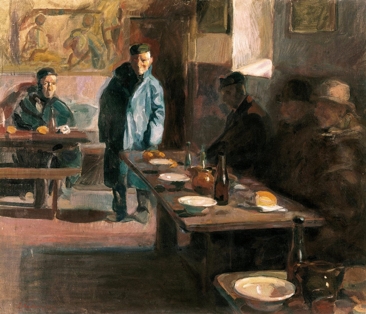 Az étkezéshez levesleves tartozik. Jose Benlliure Ortiz (1884-1916) festménye. Olajfestmény. Szépművészeti Múzeum Szent V. Pius, Valencia. alkotó: Jose Benlliure Ortiz