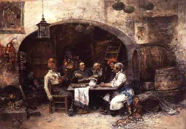 Figyelmes közönség (olaj, panel) alkotó: Jose Benlliure y Gil