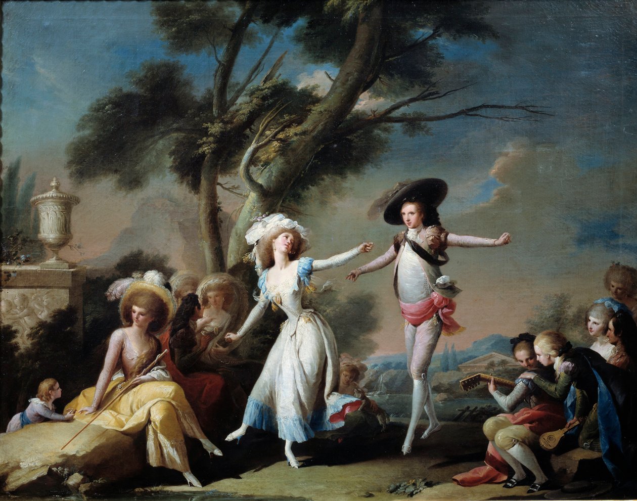 Párok a parkban. Jose Camaron Y Boronat (1730-1803) festménye alkotó: Jose Camaron