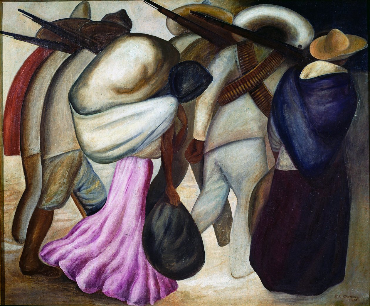 A katonák The Soldates. Jose Clemente Orozco (1883-1949) festménye 1926 Mexikóváros, Modern Művészetek Múzeuma alkotó: José Clemente Orozco