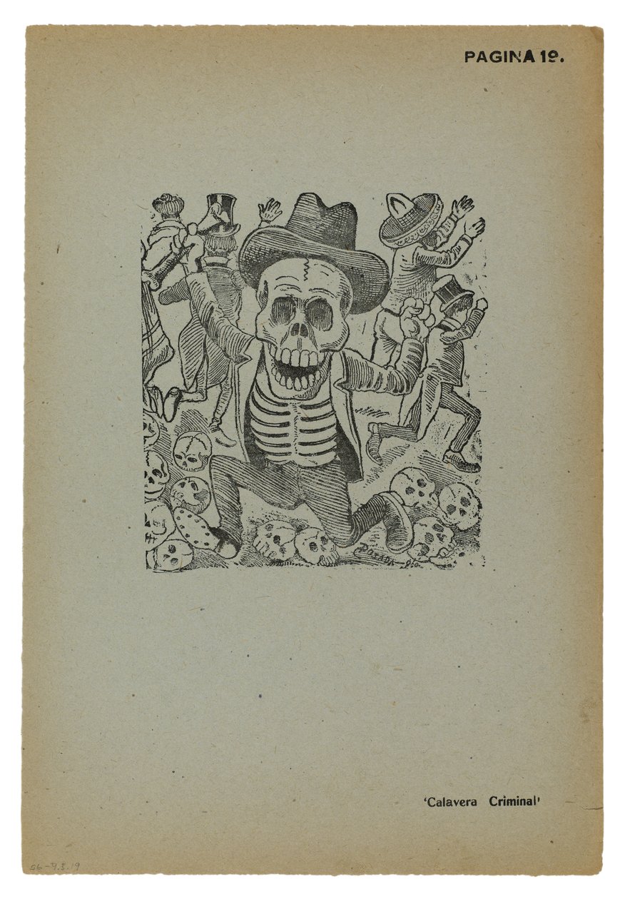 Calavera bűnöző alkotó: José Guadalupe Posada