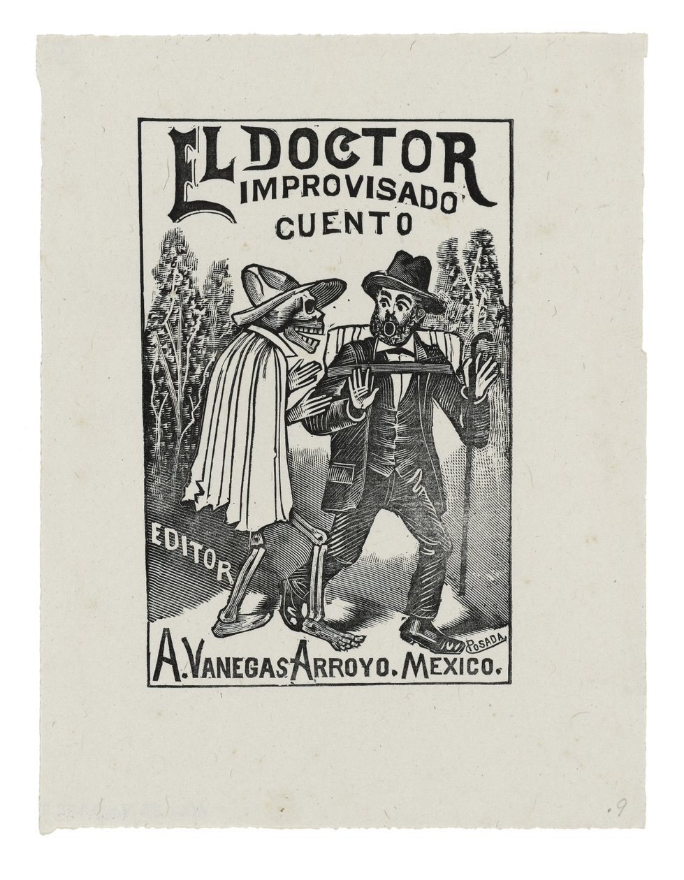 The Impromptu Doctor Tale, 1888-1913 körül, nyomtatva 1942 (metszet) alkotó: José Guadalupe Posada