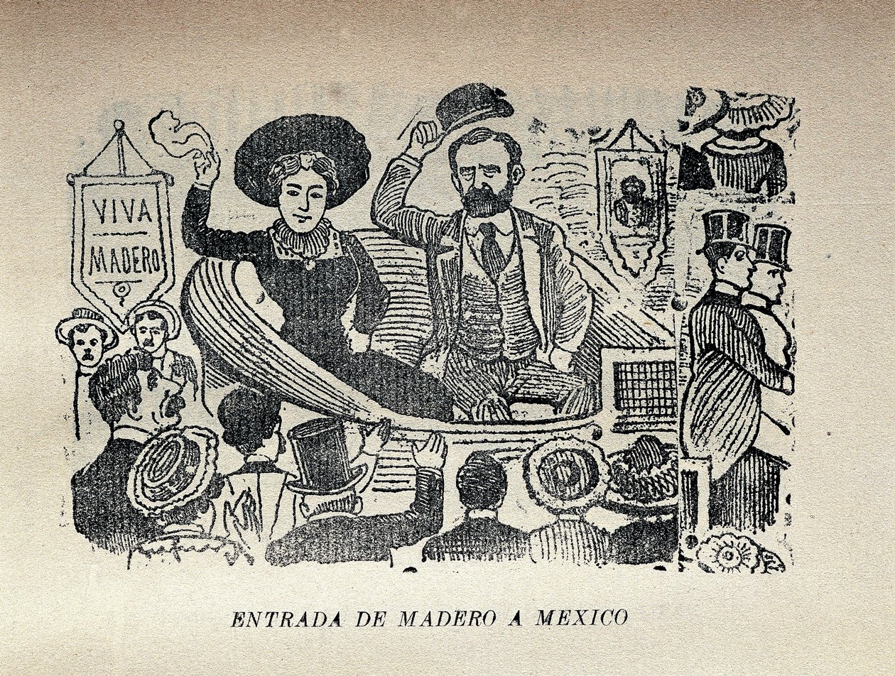 Madero belépése Mexikóba alkotó: José Guadalupe Posada
