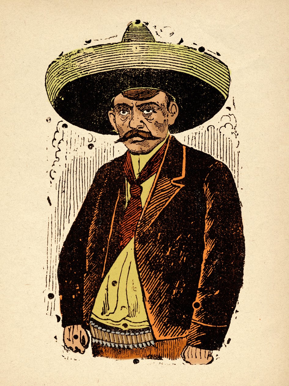 Mexikói forradalom – Emiliano Zapata, 1910-1912 körül (xilográfia) alkotó: José Guadalupe Posada