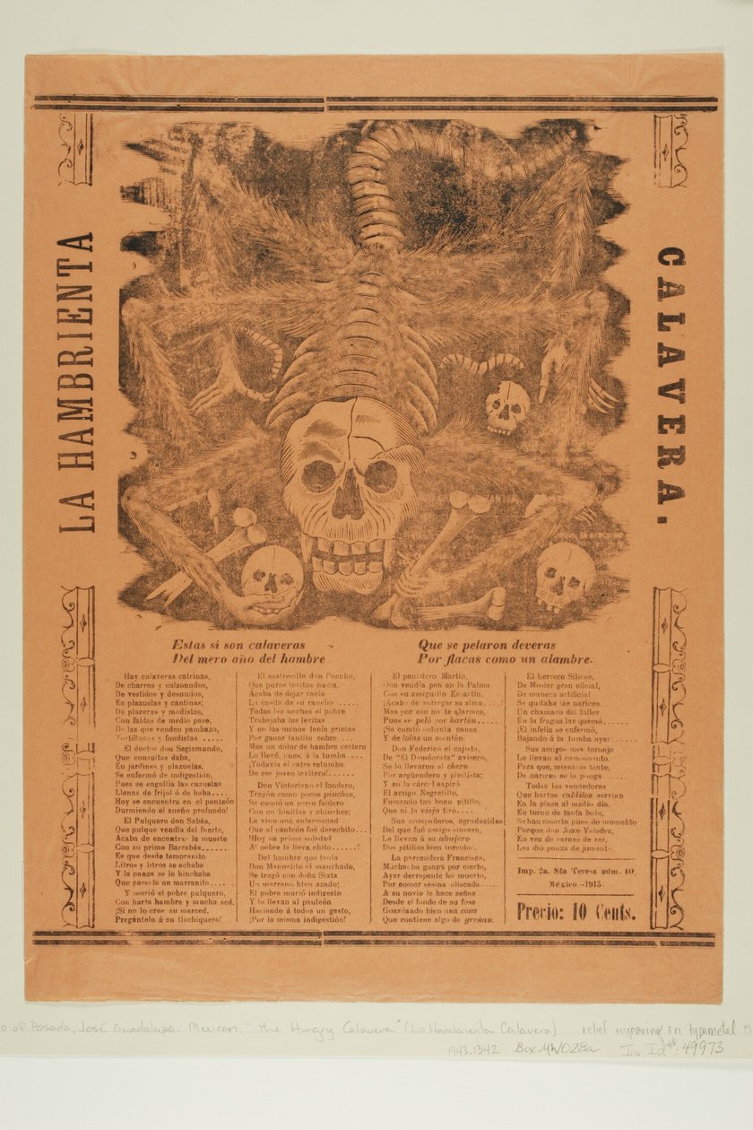Die verhungernde Calavera alkotó: José Guadalupe Posada