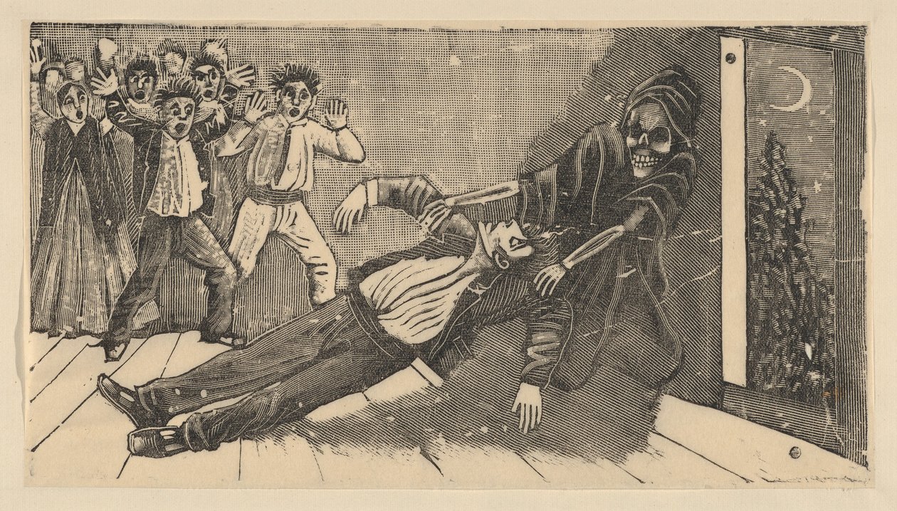 Don Juan Manuel szellemének megjelenése Pachita la Alfajorera előtt alkotó: José Guadalupe Posada
