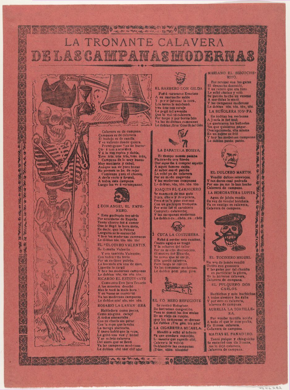 Das donnernde Skelett der modernen Glocken alkotó: José Guadalupe Posada