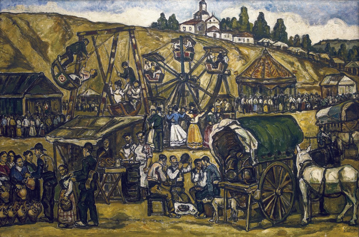 GUTIERREZ SOLANA, Jose (1886-1945). Ünnep a madridi San Isidro réten (Ünnep a madridi San Isidoro réten). 1933. Olaj, vászon. Magántulajdon. alkotó: Jose Gutierrez Solana