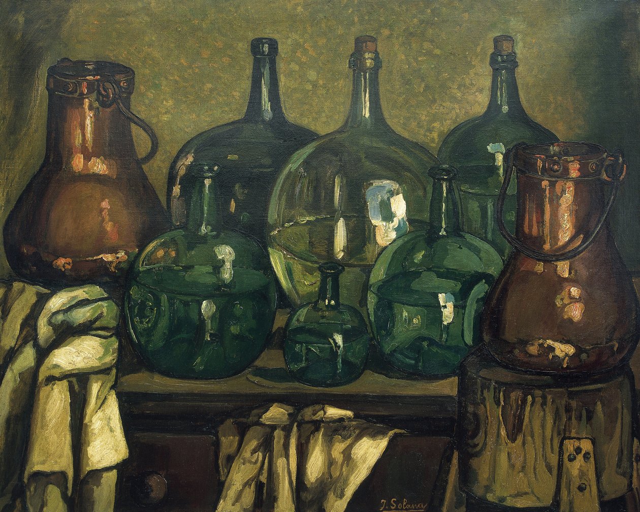 GUTIERREZ SOLANA, Jose (1886-1945). Csendélet üveggel. 1927. Kortárs művészet. Olaj, vászon. Magántulajdon. alkotó: Jose Gutierrez Solana