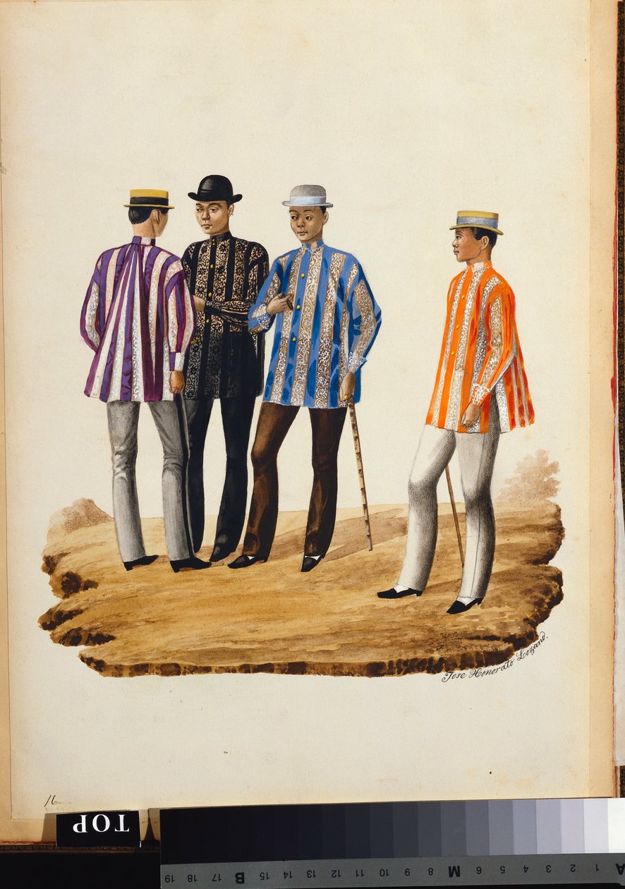 Manila és környéke: Mestizos Going to the Fiesta (akvarell testfestékkel) alkotó: Jose Honorato Lozano