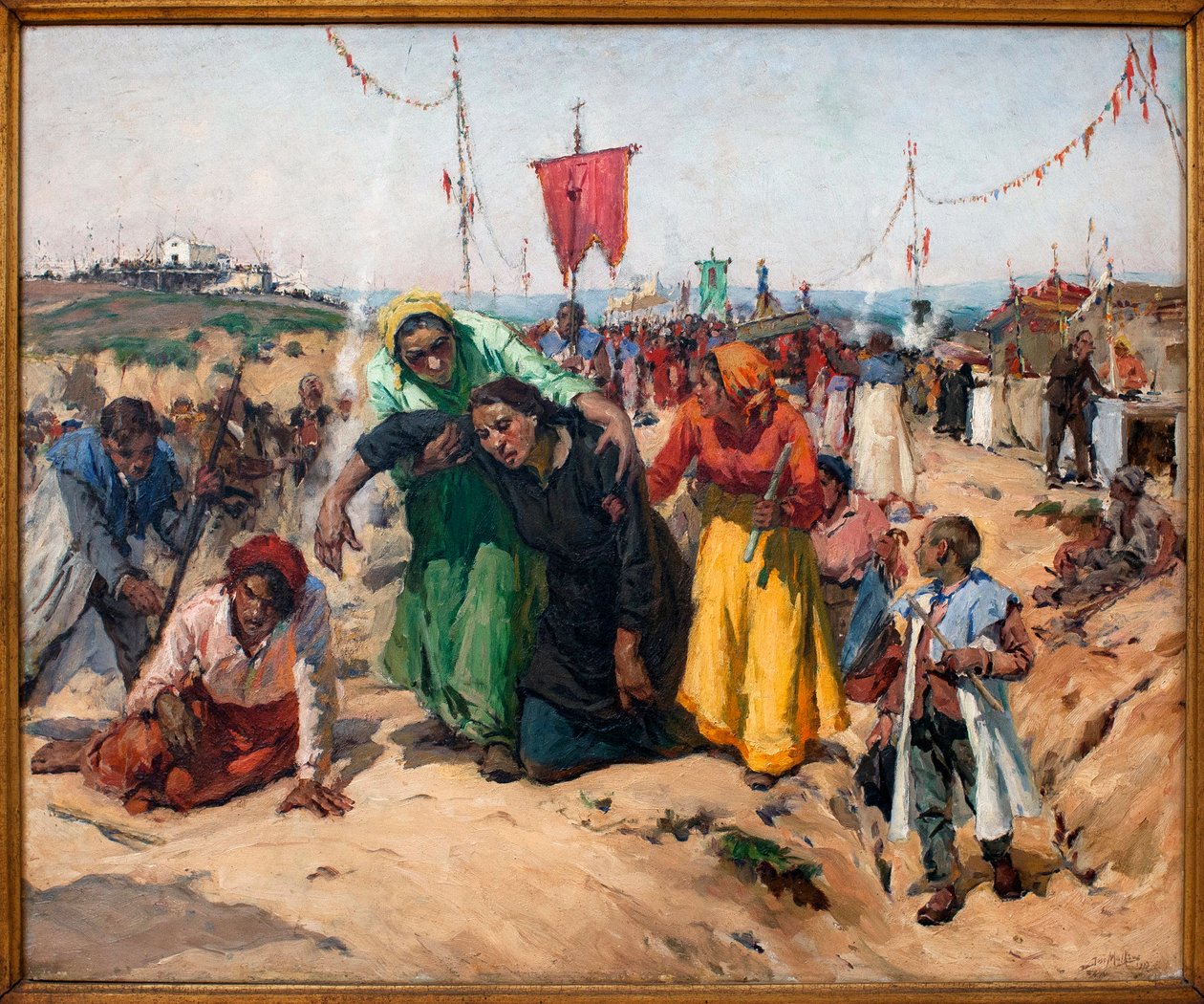 Az ígéretek; Jose Malhoa (1855-1933) festménye, Olaj a fára alkotó: José Malhoa