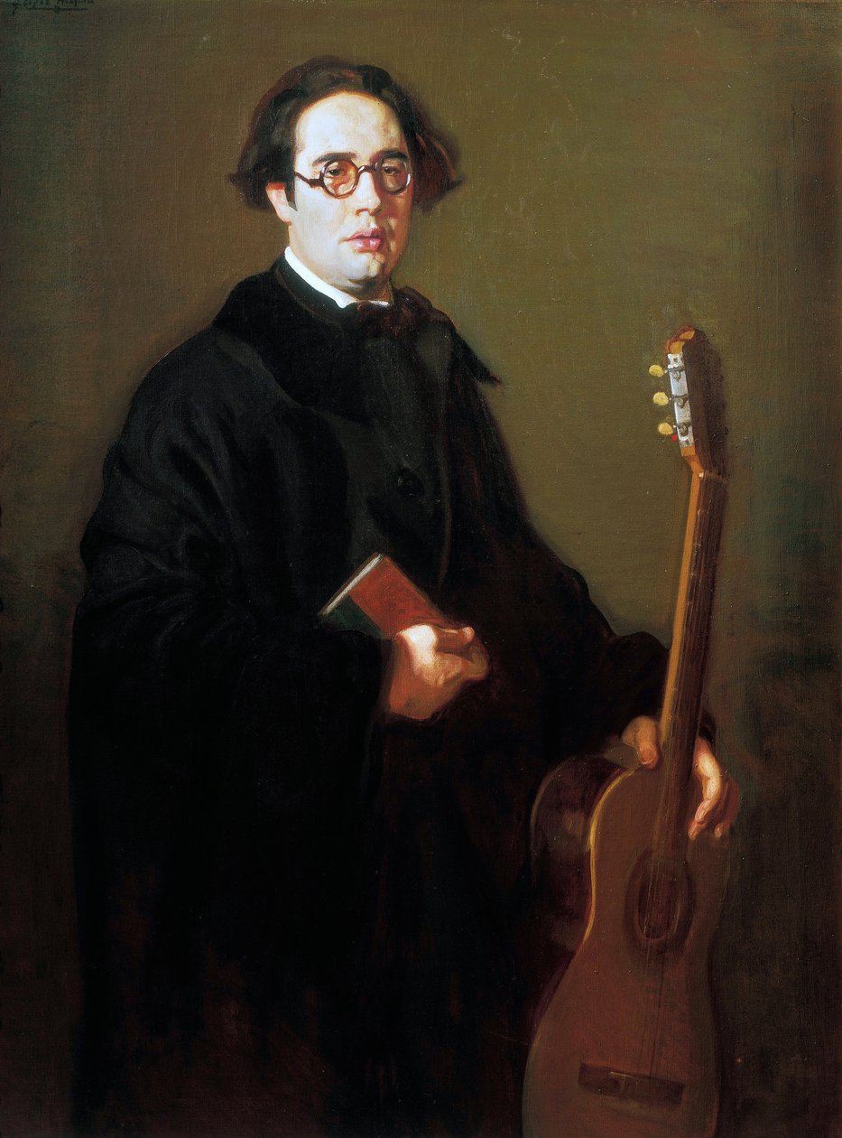 Andres Segovia portréja alkotó: Jose Maria Lopez Mezquita