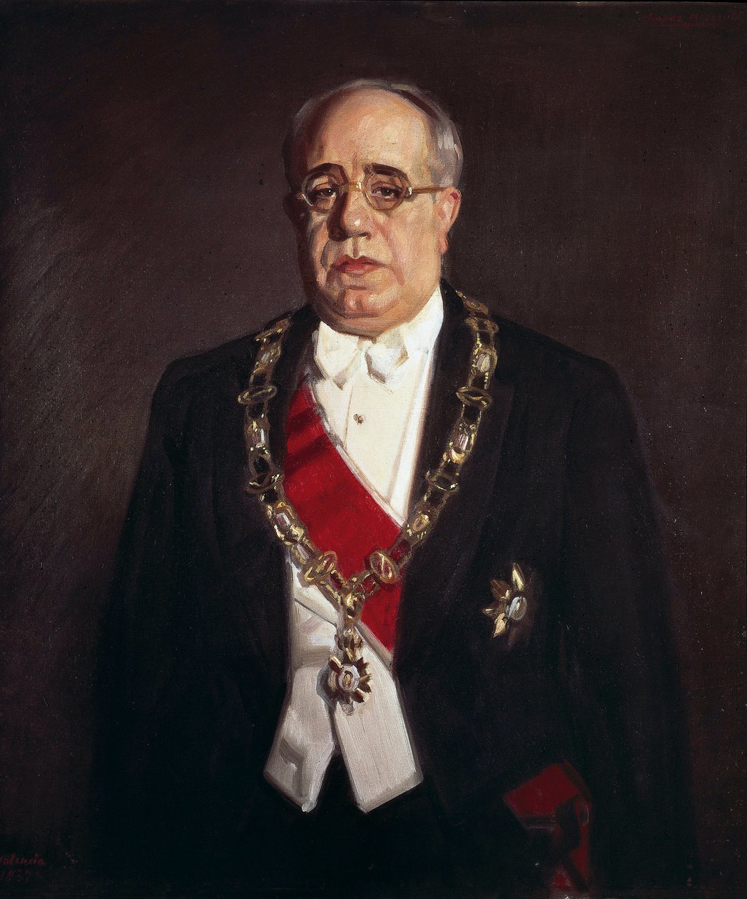Manuel Azana (1880-1940), spanyol politikus portréja alkotó: Jose Maria Lopez Mezquita