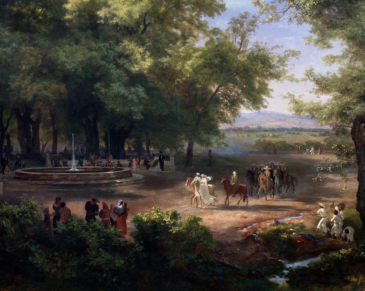Séta Mexikóvárosban, részlet (olaj, vászon alkotó: José María Velasco