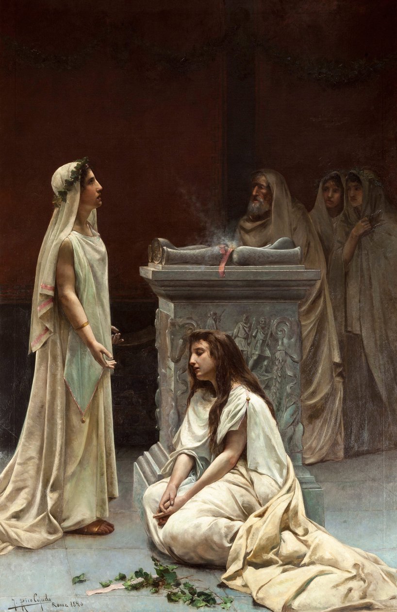 Akadémiai művészet: A Vestals – Rico Cejudo, Jose (1864-1943) alkotó: Jose Rico y Cejudo
