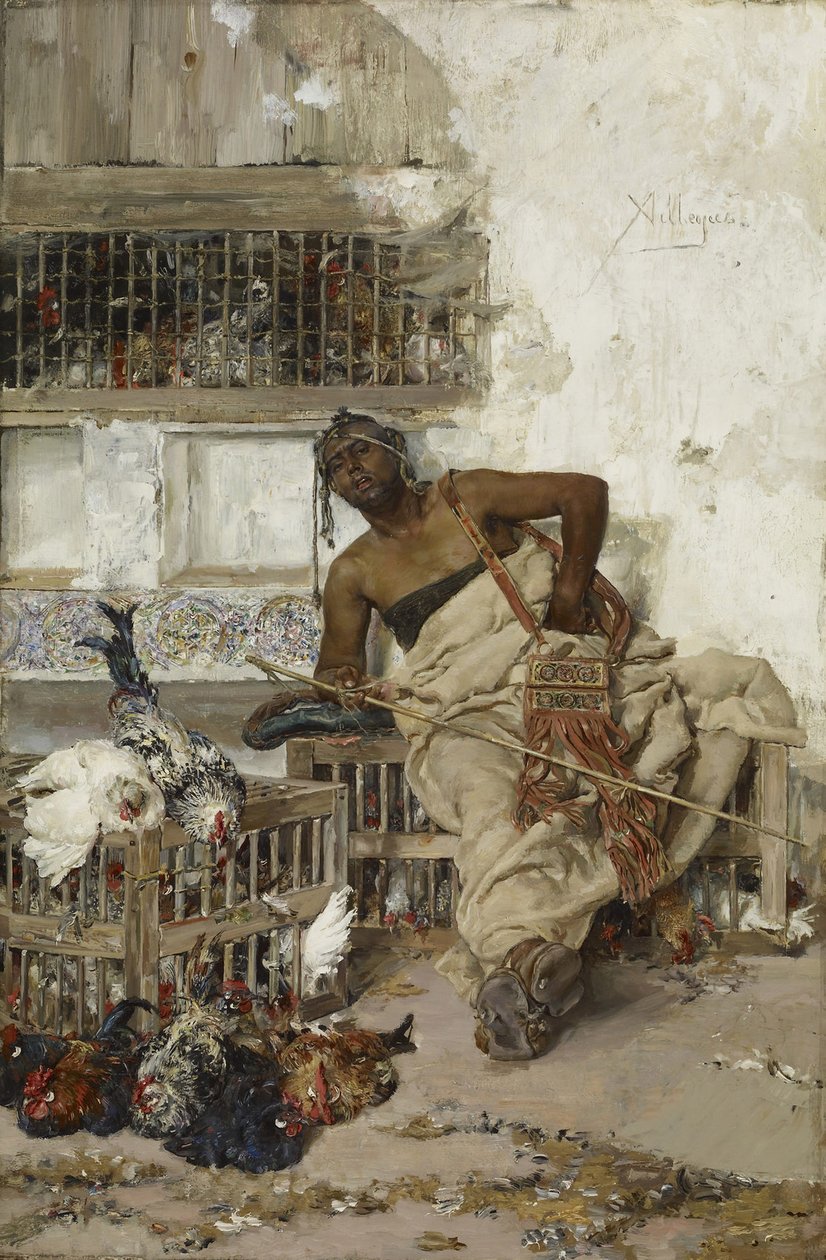 Baromfipiac, Tanger, 1881 körül (olaj, fa) alkotó: Jose Villegas Cordero