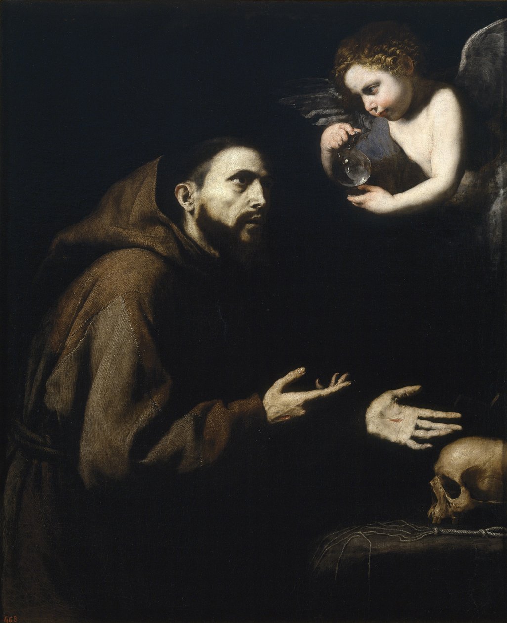 Assisi Ferenc és az angyal a kulacsossal, 1636-1637 alkotó: Jose de Ribera
