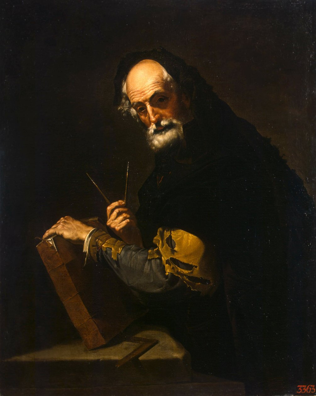 Filozófus könyvvel, iránytűvel és goniométerrel, 1630 alkotó: Jose de Ribera