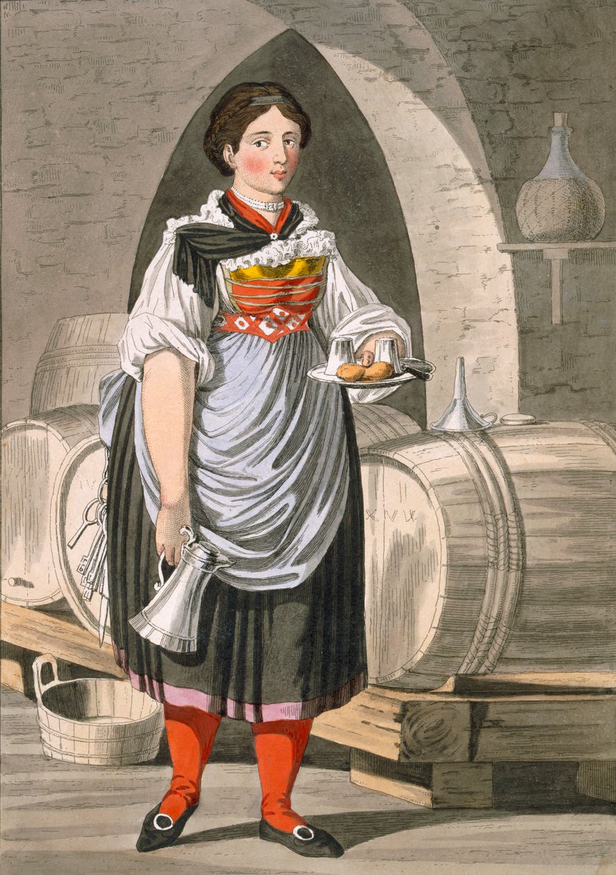 Szolgáló lány egy Innsbruck melletti fogadóban, 1800 körül alkotó: Josef Anton Kapeller