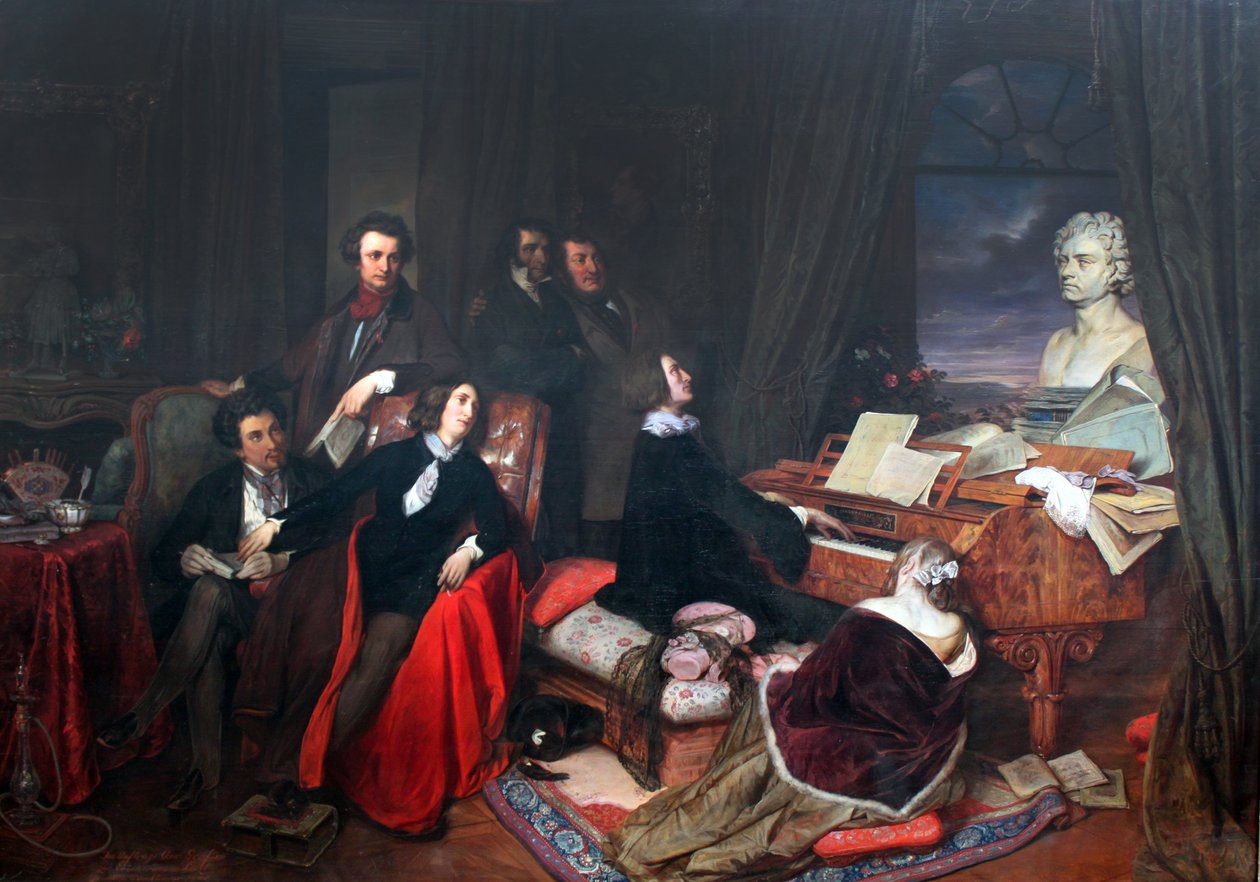 Liszt a zongoránál alkotó: Josef Danhauser