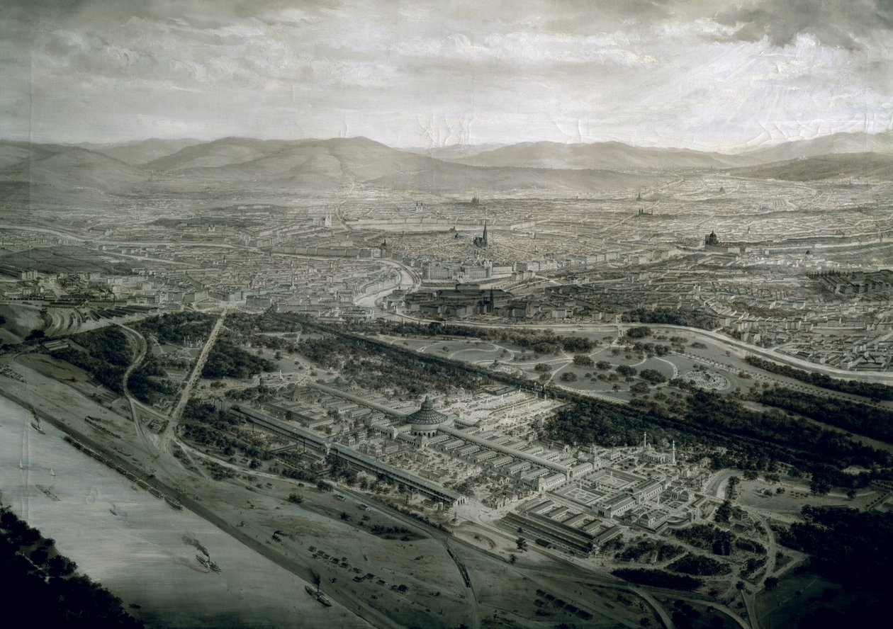 Bécs látképe a világkiállítás idején, 1873 alkotó: Josef Langl