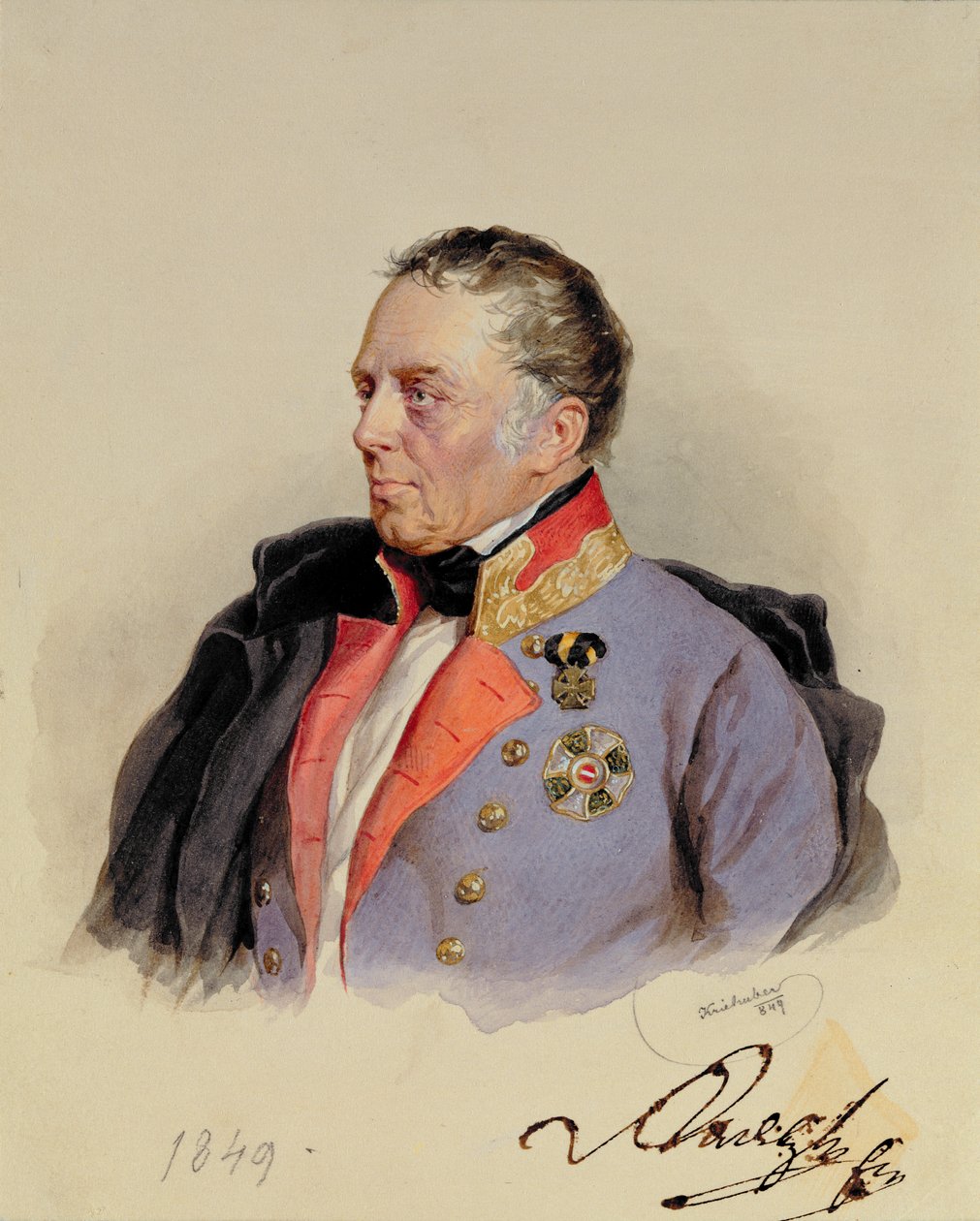 Johann Joseph Wenzel, Radetzky gróf (1766-1858) a lombardo-velencei területek kormányzója az 1800-as évek közepén, 1849 alkotó: Josef Nikolaus Kriehuber