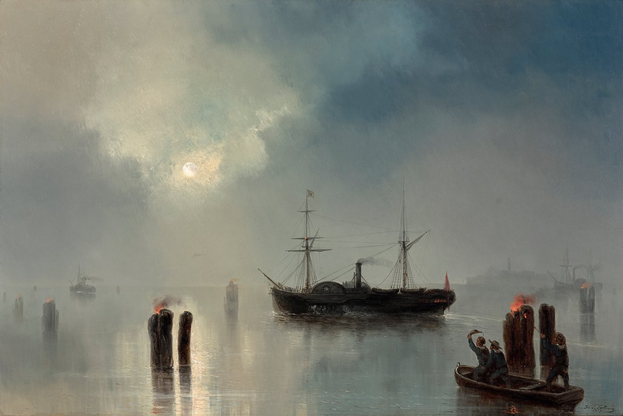 Éjszakai vezetés a lagúnában alkotó: Josef Carl Berthold Püttner