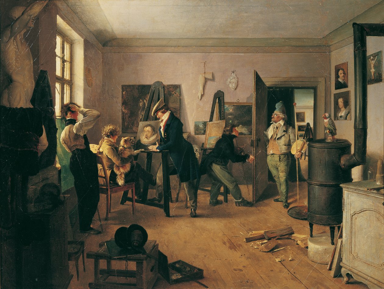 A Tudósok szobája alkotó: Josef Danhauser