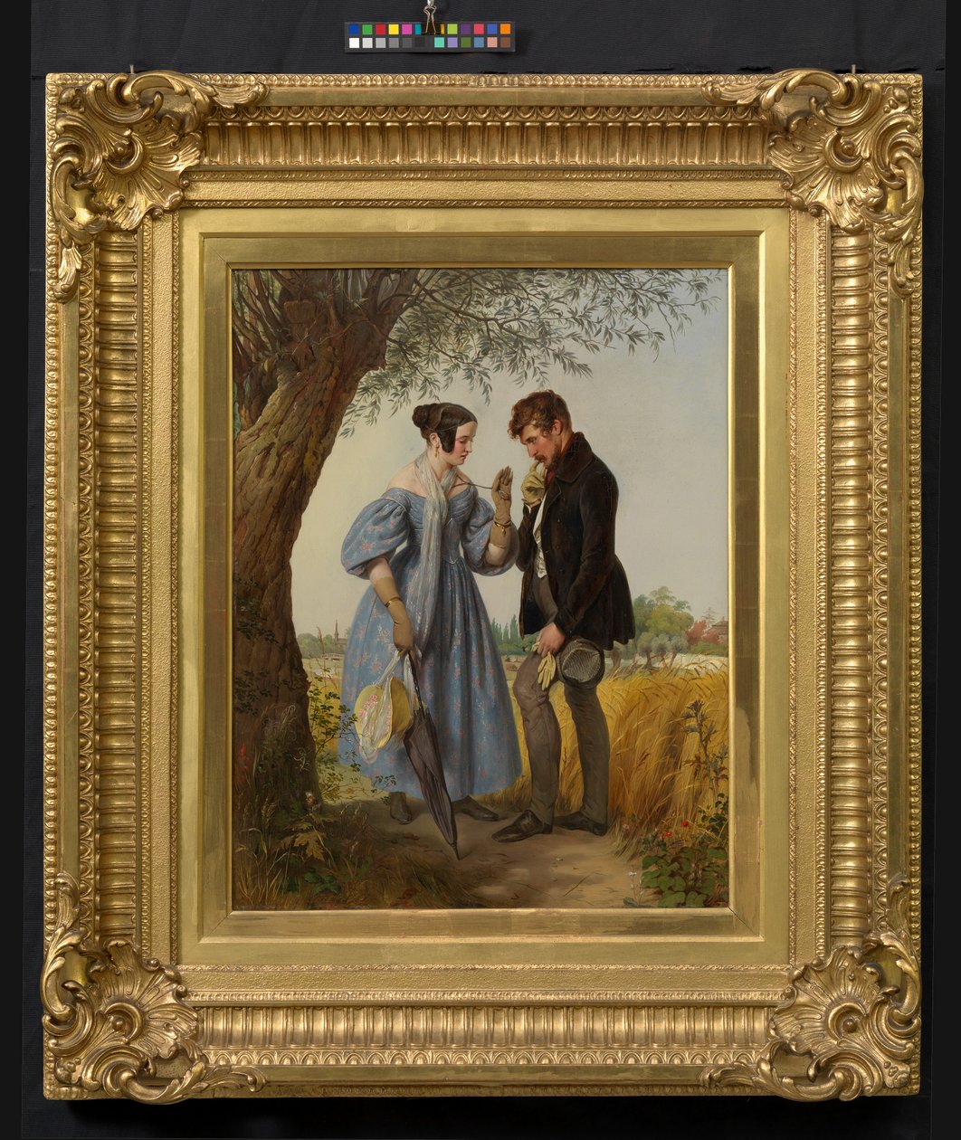 A találkozás („A visszautasított kérő”, „Egy vidéki földbirtokos házassági ajánlata”) alkotó: Josef Danhauser