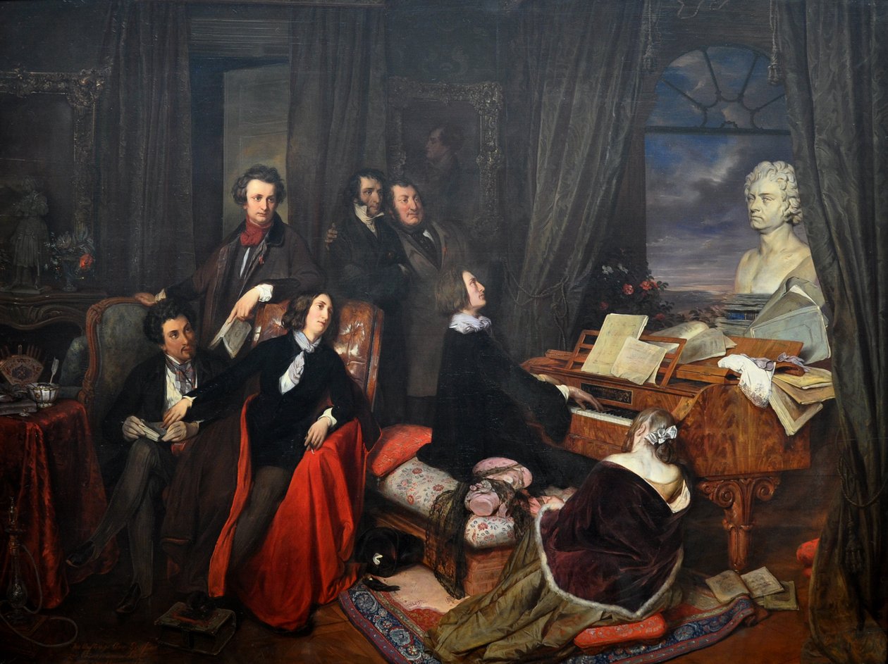 Liszt Ferenc fantáziál a zongoránál, 1840 alkotó: Josef Danhauser