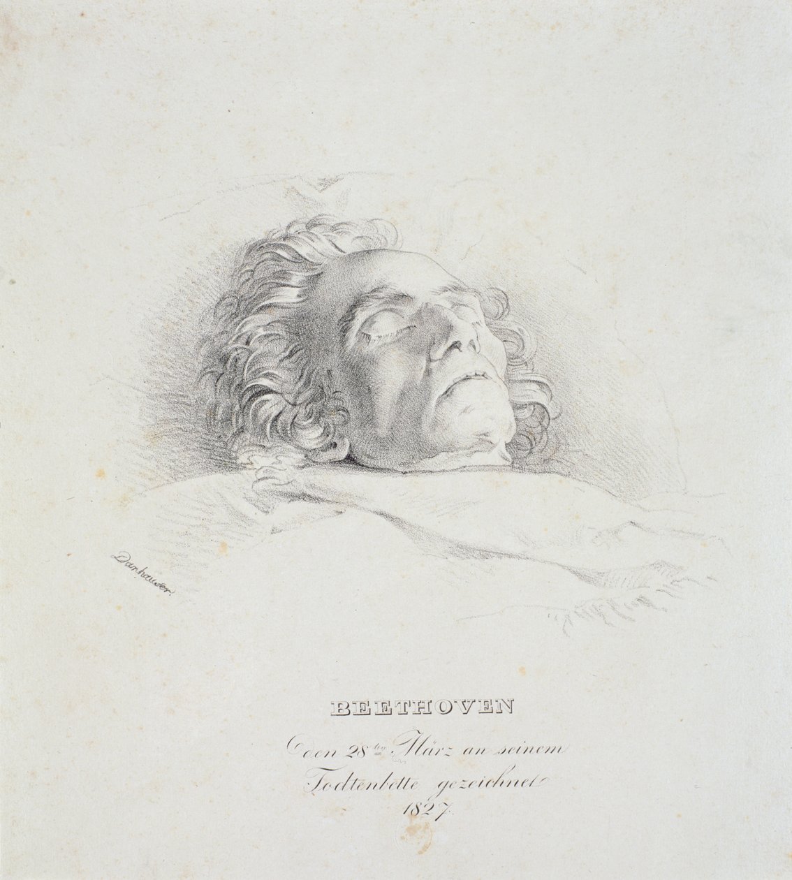 Ludwig van Beethoven (1770-1827) a halálos ágyán, 1827. március 28. alkotó: Josef Danhauser