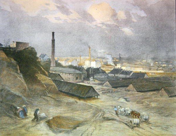 Téglagyár Heiligenstadtban, megjelent Bécsben (színes litho) alkotó: Josef Danilowatz