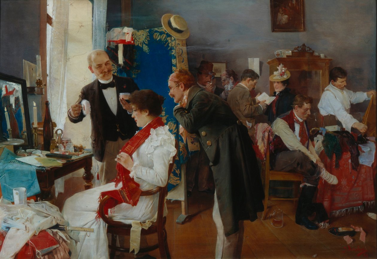Az Öltözőben, XIX. század vége. alkotó: Josef Douba