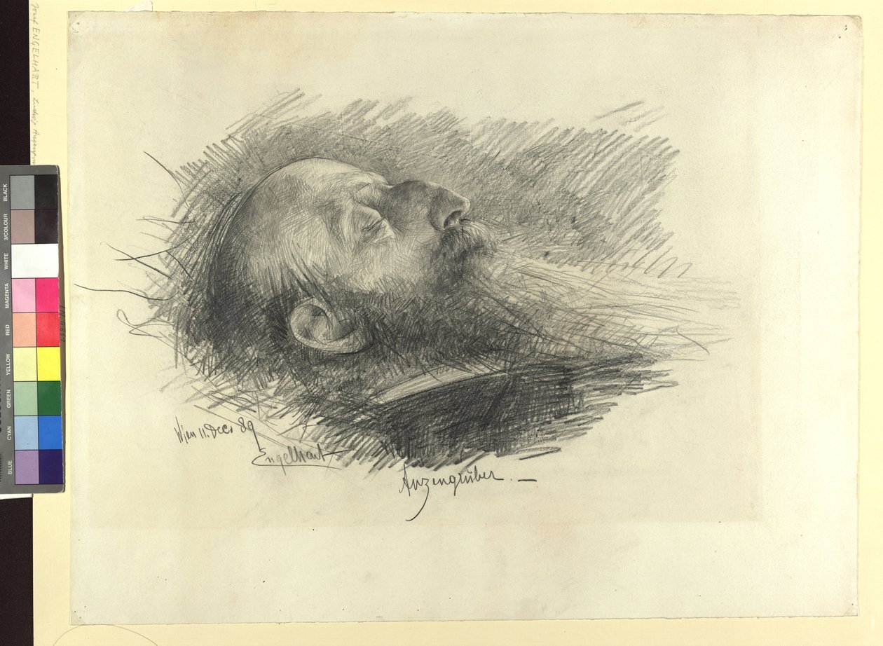 Ludwig Anzengruber a halálos ágyán alkotó: Josef Engelhart