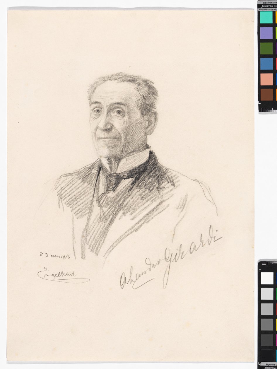 Alexander Girardi színész portréja alkotó: Josef Engelhart