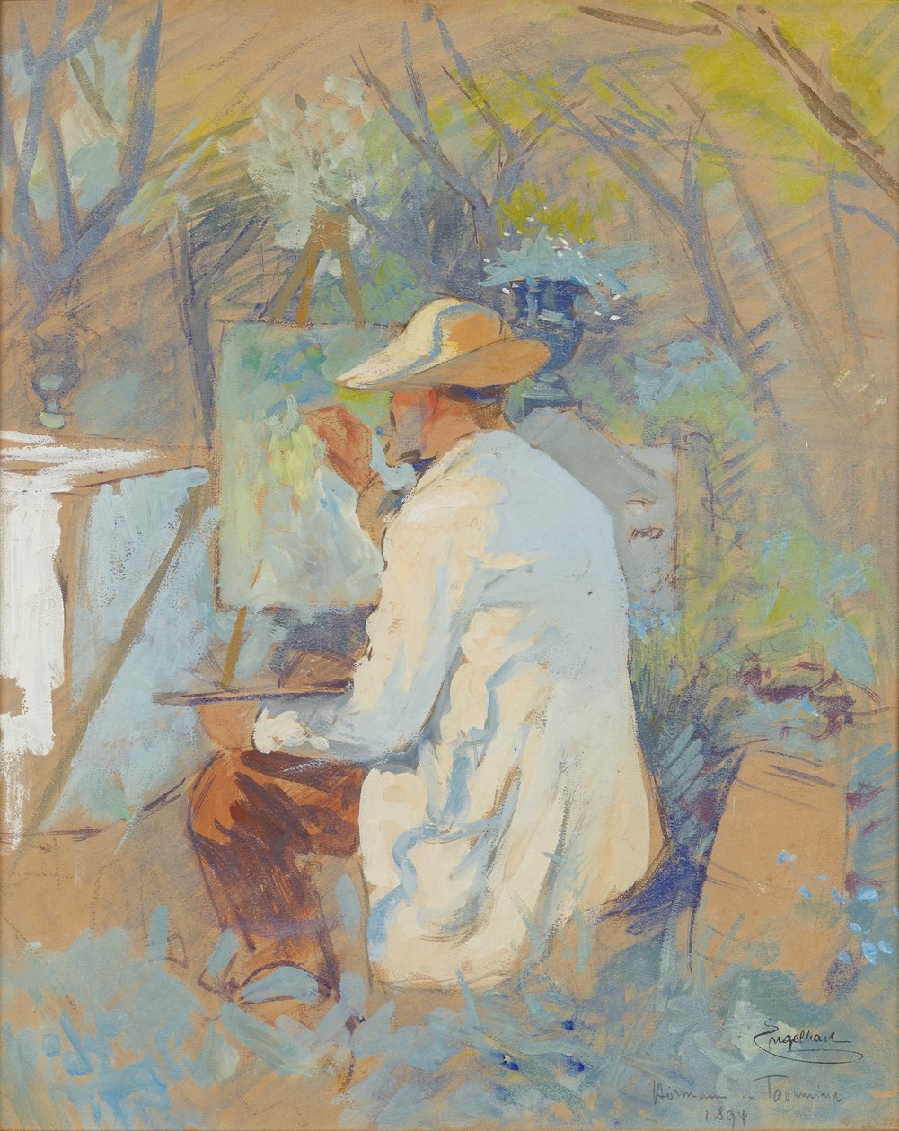 Theodor von Hörmann festménye Taorminában alkotó: Josef Engelhart