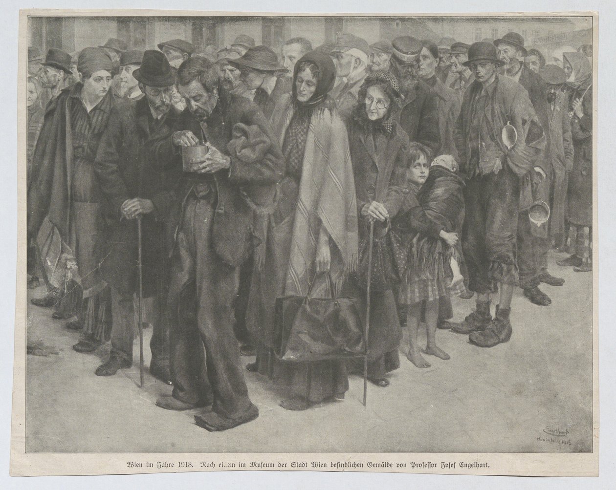 Újságkivágás, feltehetően a „Leipziger Illustrirten Zeitung” című lapból: „Bécs 1918-ban” alkotó: Josef Engelhart