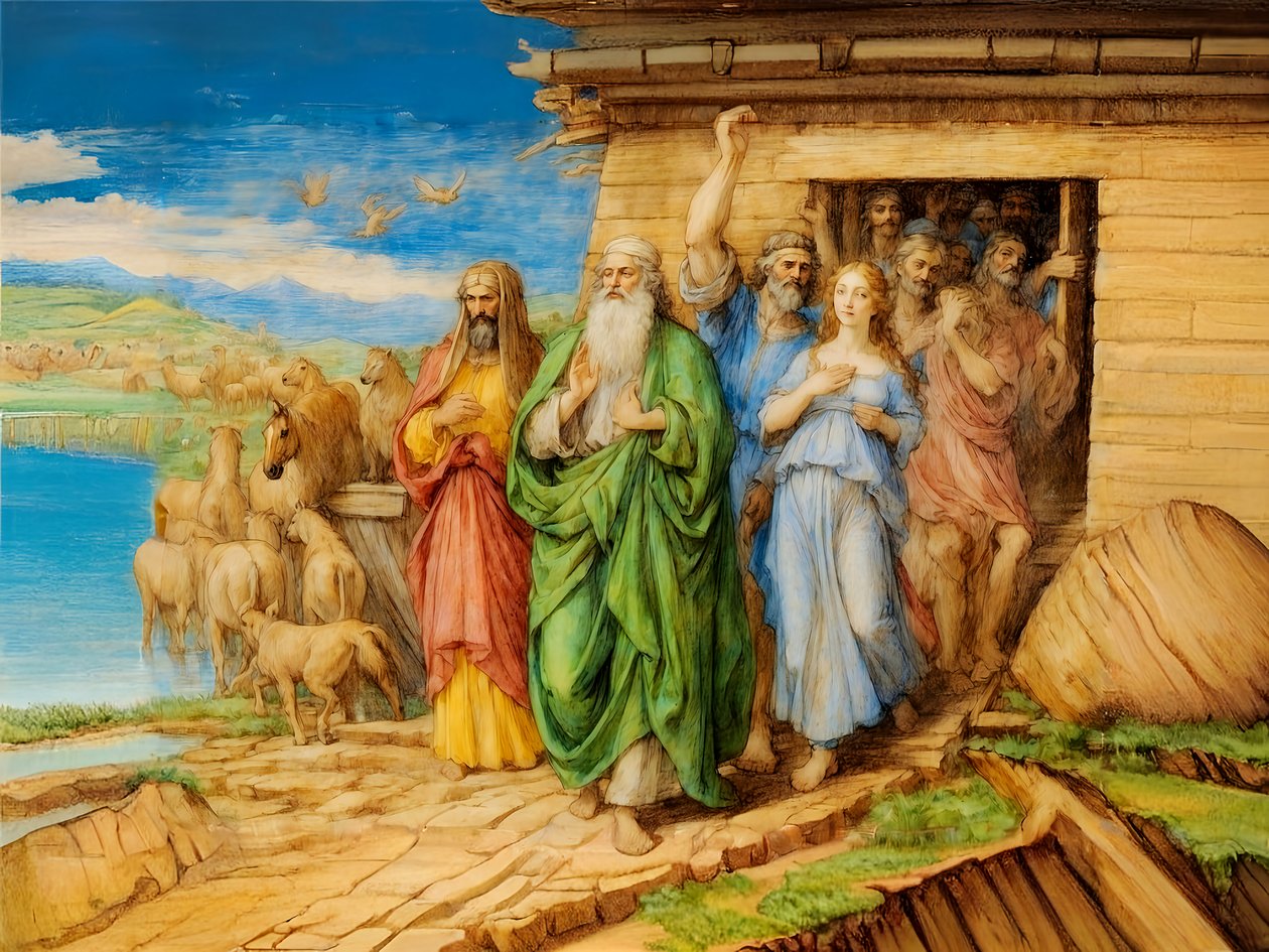 A1_Genezis_18-Noah kilép a bárkából alkotó: Josef Johann Michel