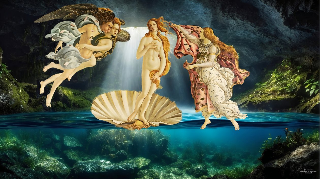 JJM-recreate_Botticelli-S_Die Geburt der Venus _underwater alkotó: Josef Johann Michel