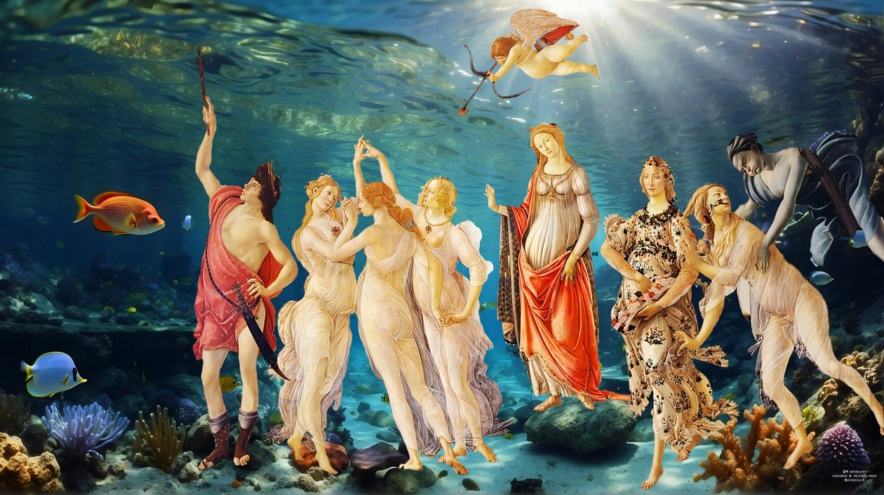 JJM-recreate_Botticelli-S_La Primavera_víz alatti_alkotás alkotó: Josef Johann Michel