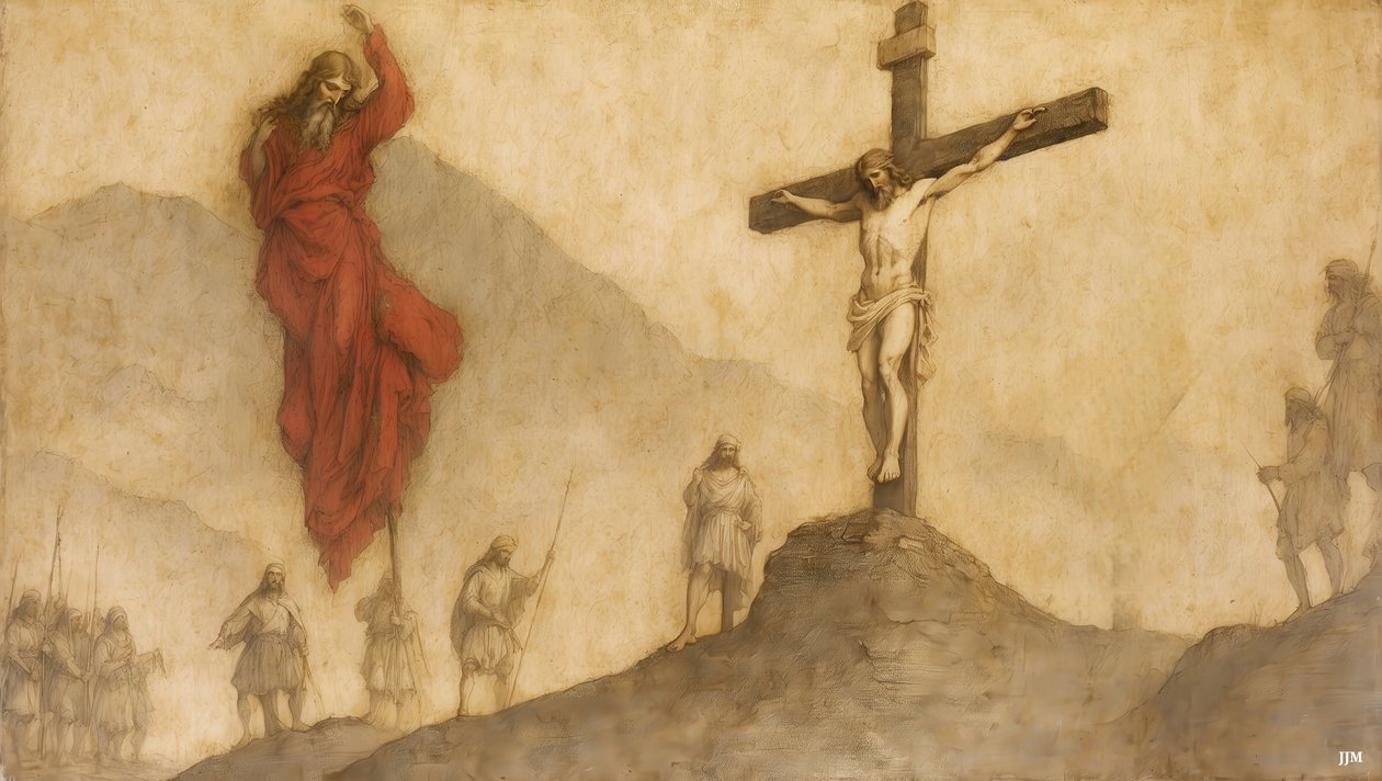 Jesus_Kreuzigung-Eli, Eli, lema sabachtani alkotó: Josef Johann Michel