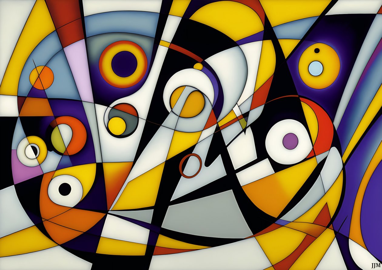 abstract: on white-circles+swings 6 alkotó: Josef Johann Michel