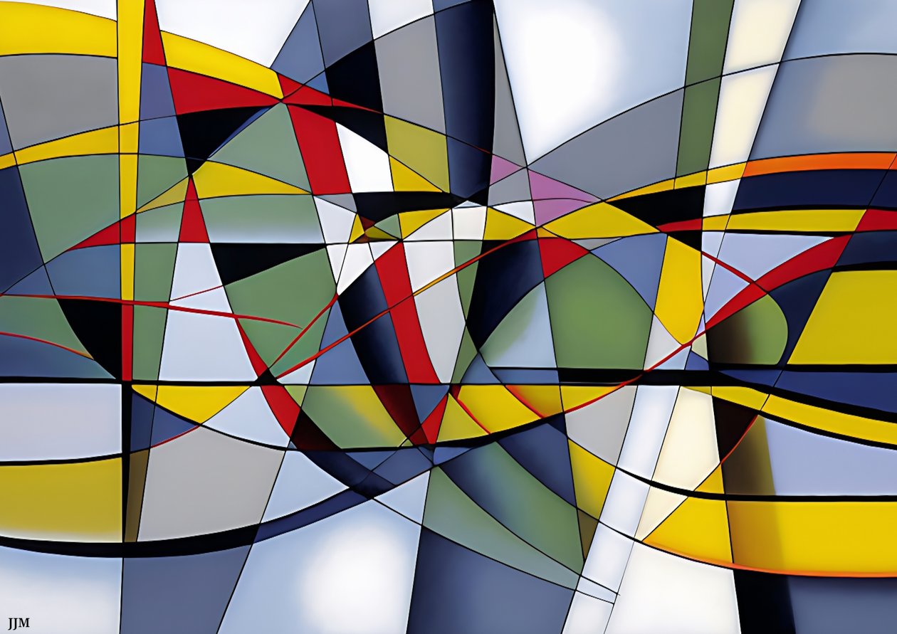 abstract: silver-yellow_curve 2 alkotó: Josef Johann Michel