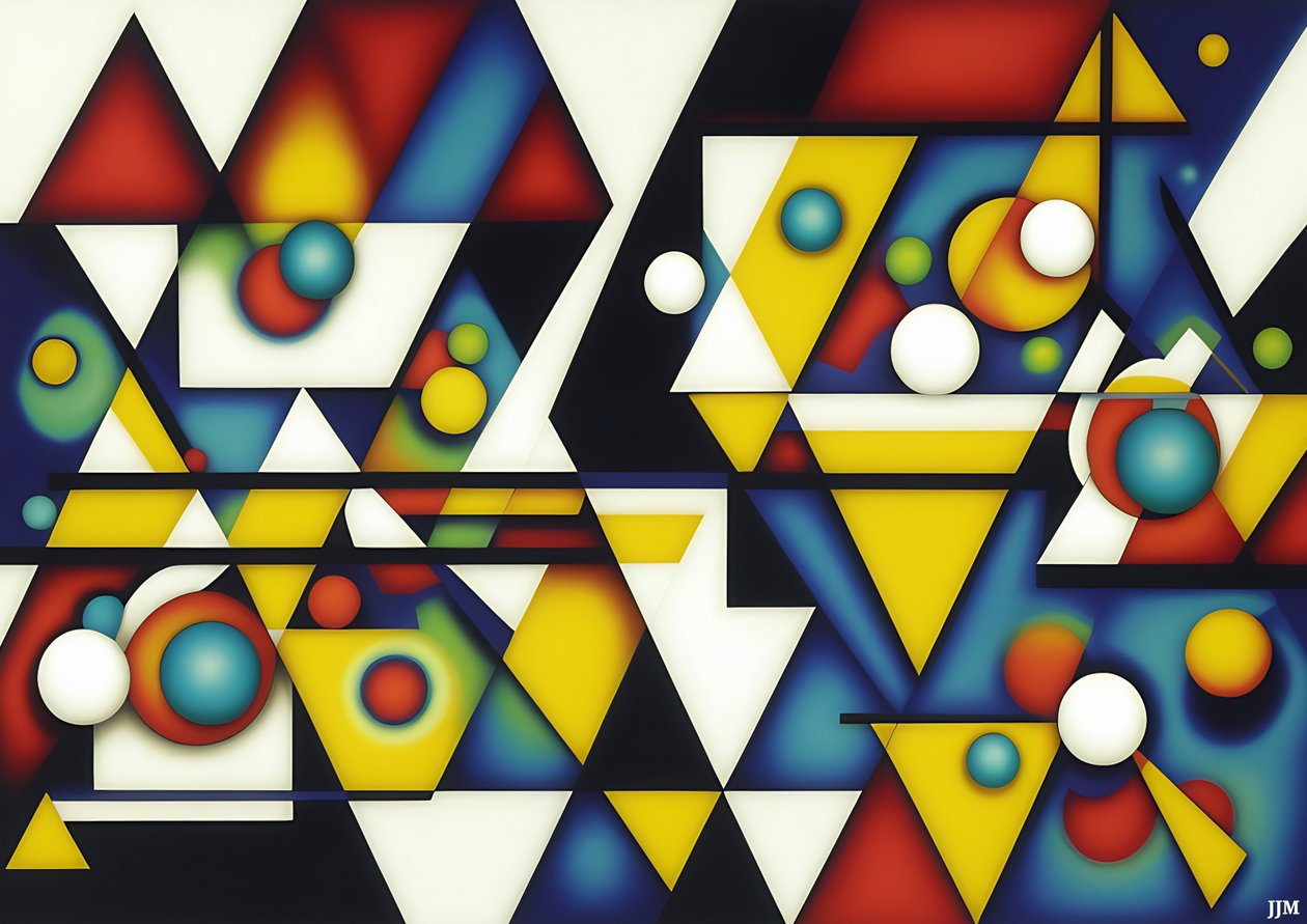 abstract: spheres+triangles 4 alkotó: Josef Johann Michel