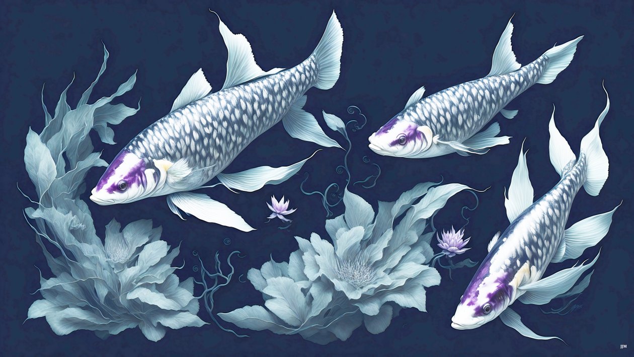 tusfestés: Koi-Karpfish_amethyst_02 alkotó: Josef Johann Michel