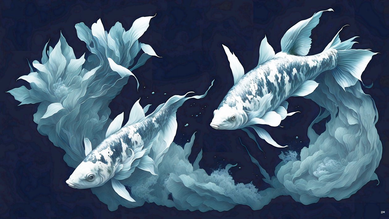 ink_painting_Koi-Karpfish_white marble_04 alkotó: Josef Johann Michel