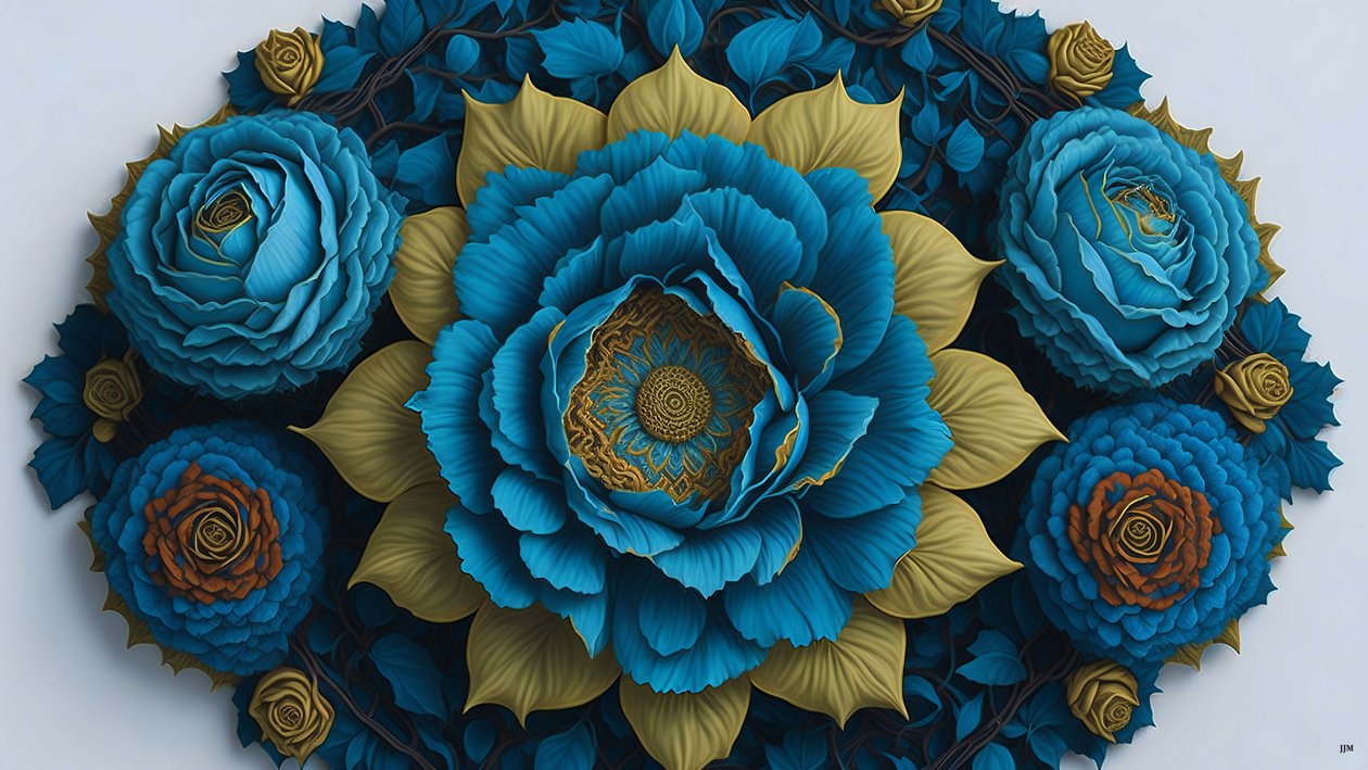 mandala: rózsa-kék elemek_02 alkotó: Josef Johann Michel