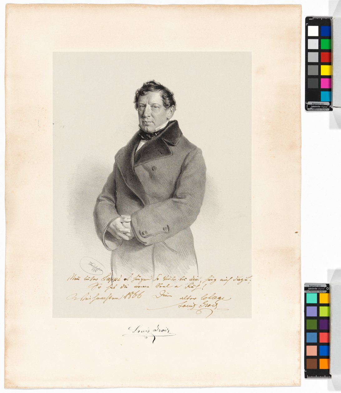 Alois (Louis) Grois (1809-1874), énekes, színész alkotó: Josef Kriehuber
